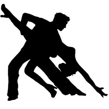 Pair latino dance on white background Stock Illustration