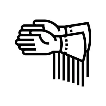 Pair of leather gloves line icon vector illustration Ilustração Stock