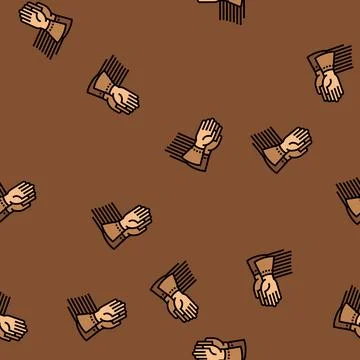 Pair of leather gloves vector seamless pattern Ilustração Stock
