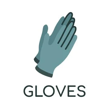 Pair of leather gloves. Word for the dictionary. Item of clothing, accessory Stock Illustration