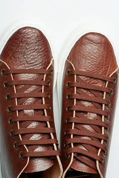 Pair of leather keds Stock Photos