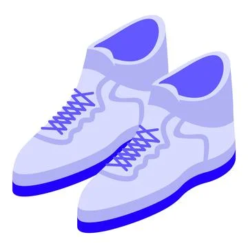 Pair of light blue sneakers with dark blue sole isometric projection Stock Illustration