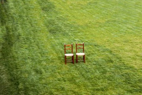 A Pair of Lonely Chairs Stock Photos