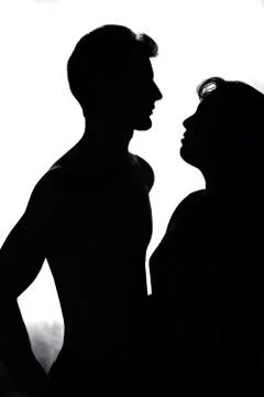 Pair of lovers in the backlight Stock Photos