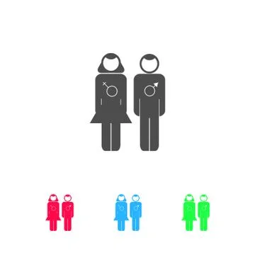 Pair of lovers icon flat. Illustrazione stock