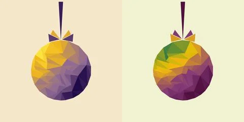 A pair of low-poly Christmas balls with a gradient Stock Illustration