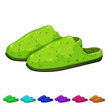 Pair man slippers cartoon vector graphic Ilustração Stock