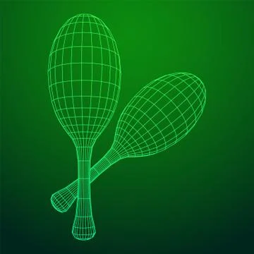 Pair of maracas. Connection structure Illustrazione stock