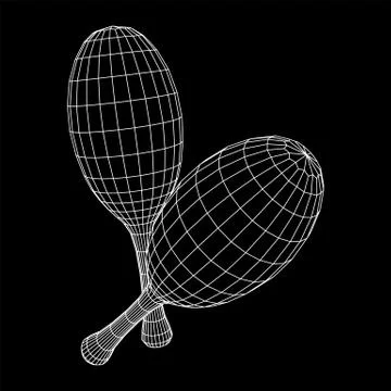 Pair of maracas. Connection structure Stock Illustration