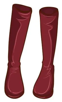 A pair of maroon boots Stock Illustration