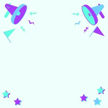 Pair Of Megaphone Drawing Producing Small Thunders Making New Announcement Stockillustratie