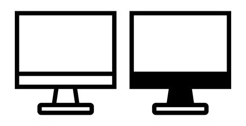 Pair of Minimalist Computer Monitors in Different Styles and Designs Stock Illustration