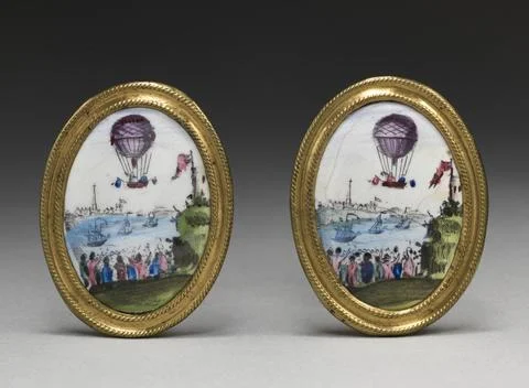 Pair of mirror knobs ca. 1783 French or British. Pair of mirror knobs. Fren.. Foto stock