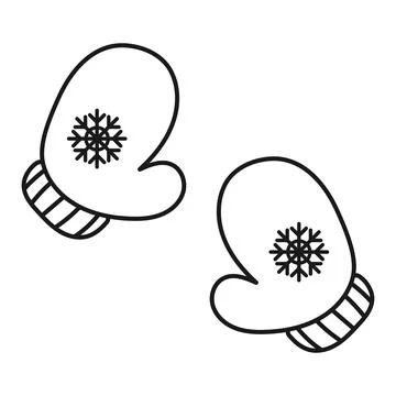 Pair of mittens. Coloring page. Vector illustration Illustrazione stock