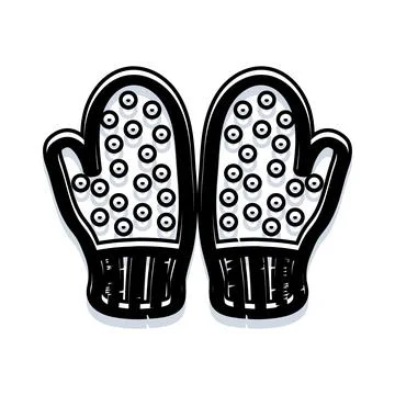 Pair of mittens protecting hands from cold winter Ilustração Stock