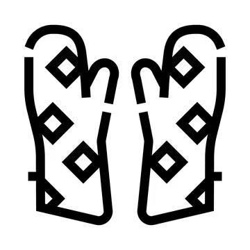 Pair of mittens protecting hands from cold weather Ilustração Stock