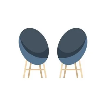 Pair of modern round back chairs sitting side by side Ilustração Stock