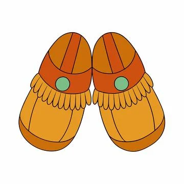 Pair-of-native-american-moccasins Stock Illustration