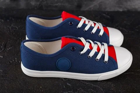 Pair of new sneakers Stock Photos