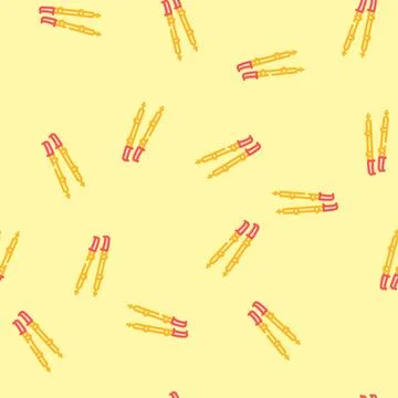 Pair nordic walking poles vector seamless pattern Illustrazione stock