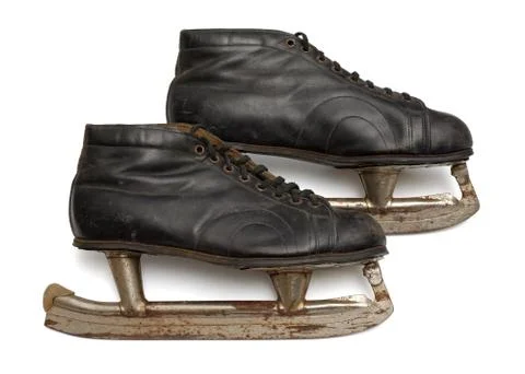 Pair of old ice skates Stock Photos