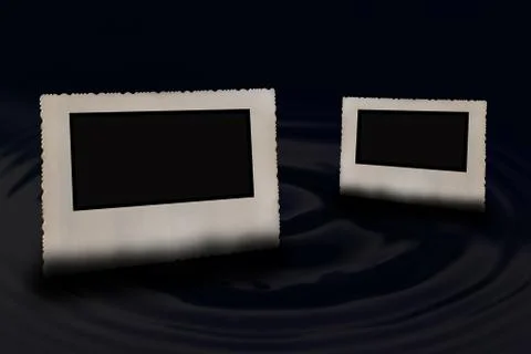 The pair of old photo frames horizontally. Stock Photos