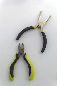 Pair of old pliers with rust and dirty stain, old pliers with rust and dirty Stock Photos