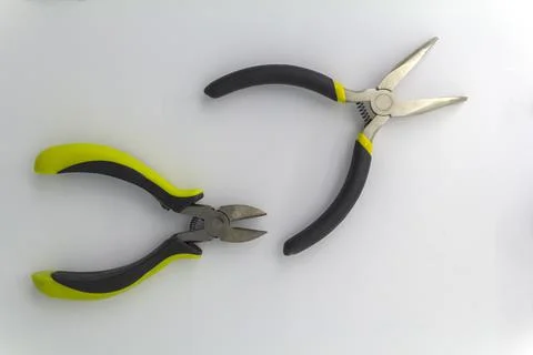 Pair of old pliers with rust and dirty stain, old pliers with rust and dirty Stock-Fotos