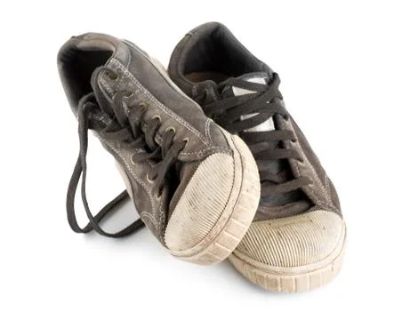 Pair old sneakers Stock Photos