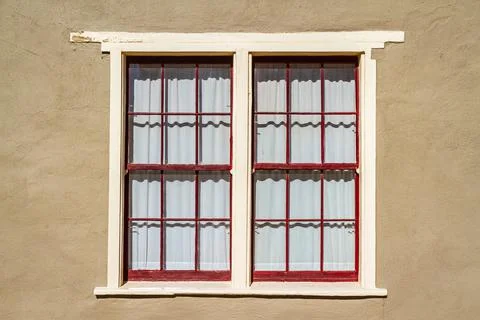 A pair of old windows 스톡 사진
