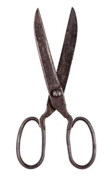 Pair of open steel scissors Stock Photos