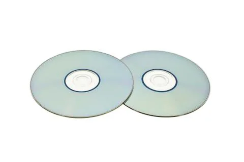 Pair Of Optical Discs Isolated On White Stock Photos