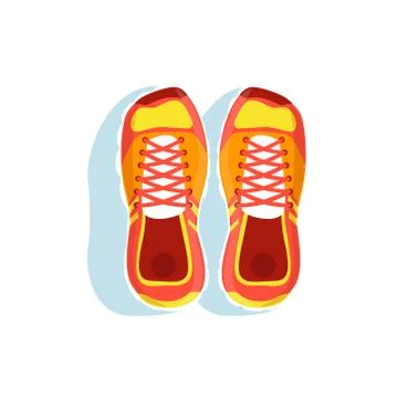 Pair Of Orange Running Shoes Vector Illustration From The Fitness Essentials Stock Illustration