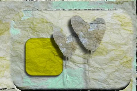 Pair of paper hearts Stock Illustration
