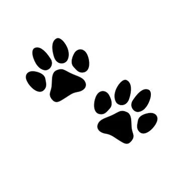 Pair of paw prints icon. Vector Stock Illustration