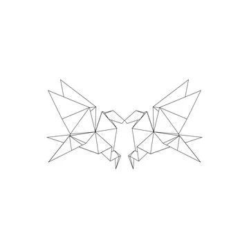 Pair Pegasus Polygonal Lines Stock Illustration