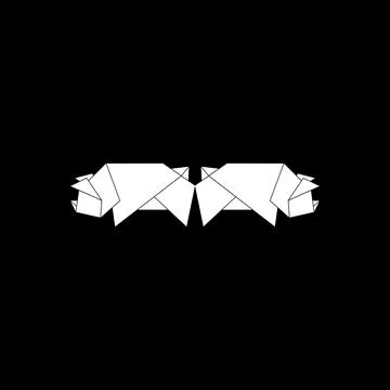 Pair Pig or Pork Shape Inspired by Origami Form Stock Illustration