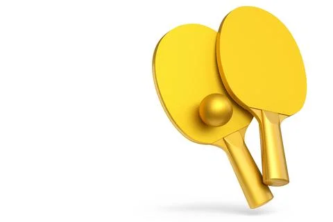 Pair of ping pong rackets for table tennis with ball isolated on white Stock Illustration