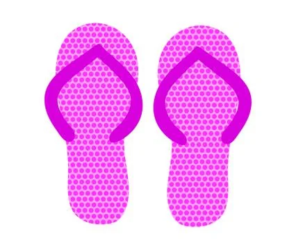 Pair of Pink Flip Flops. Vector Illustration Stock Illustration