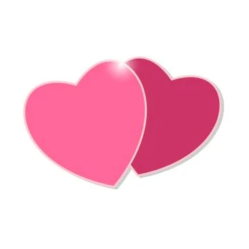 Pair of pink hearts Stock Illustration