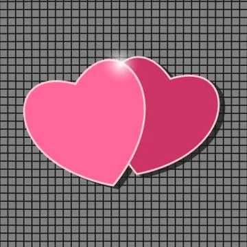 Pair of pink hearts Illustrazione stock