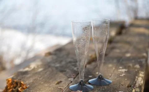 Pair of Plastic Glasses Foto stock