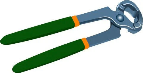 A pair of pliers on white background. Vector illustration Stock Illustration