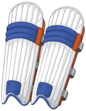 Pair of Professional Cricket Batting Leg Guards on White Background Ilustração Stock