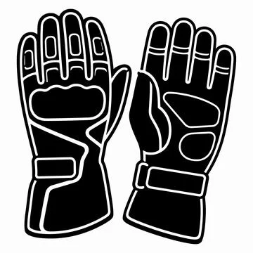 Pair of Protective Motorcycle Riding Gloves Isolated on White Background Gr.. Ilustração Stock