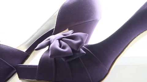 A Pair of Purple High Heels 库存影片 84701727
