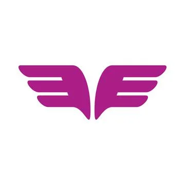 A pair of purple wings icon, simple style Illustrazione stock