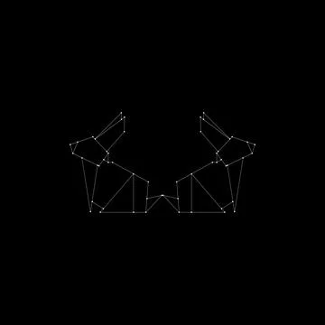 Pair Rabbit or Bunny Polygonal Lines Stock Illustration