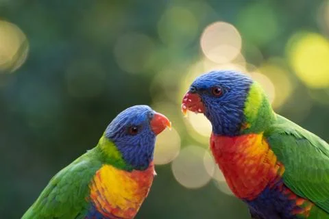 A pair of Rainbow Lorikeets Stock Photos