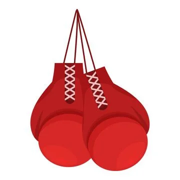 Pair of red boxing gloves hanging on nail Stock Illustration